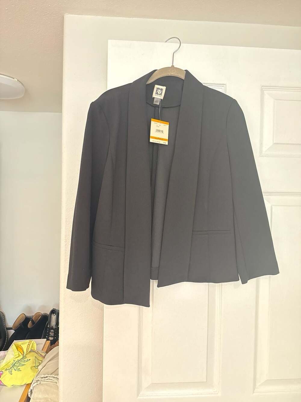 Anne Klein New With Tags Black Open-Front Shawl Collar Blazer